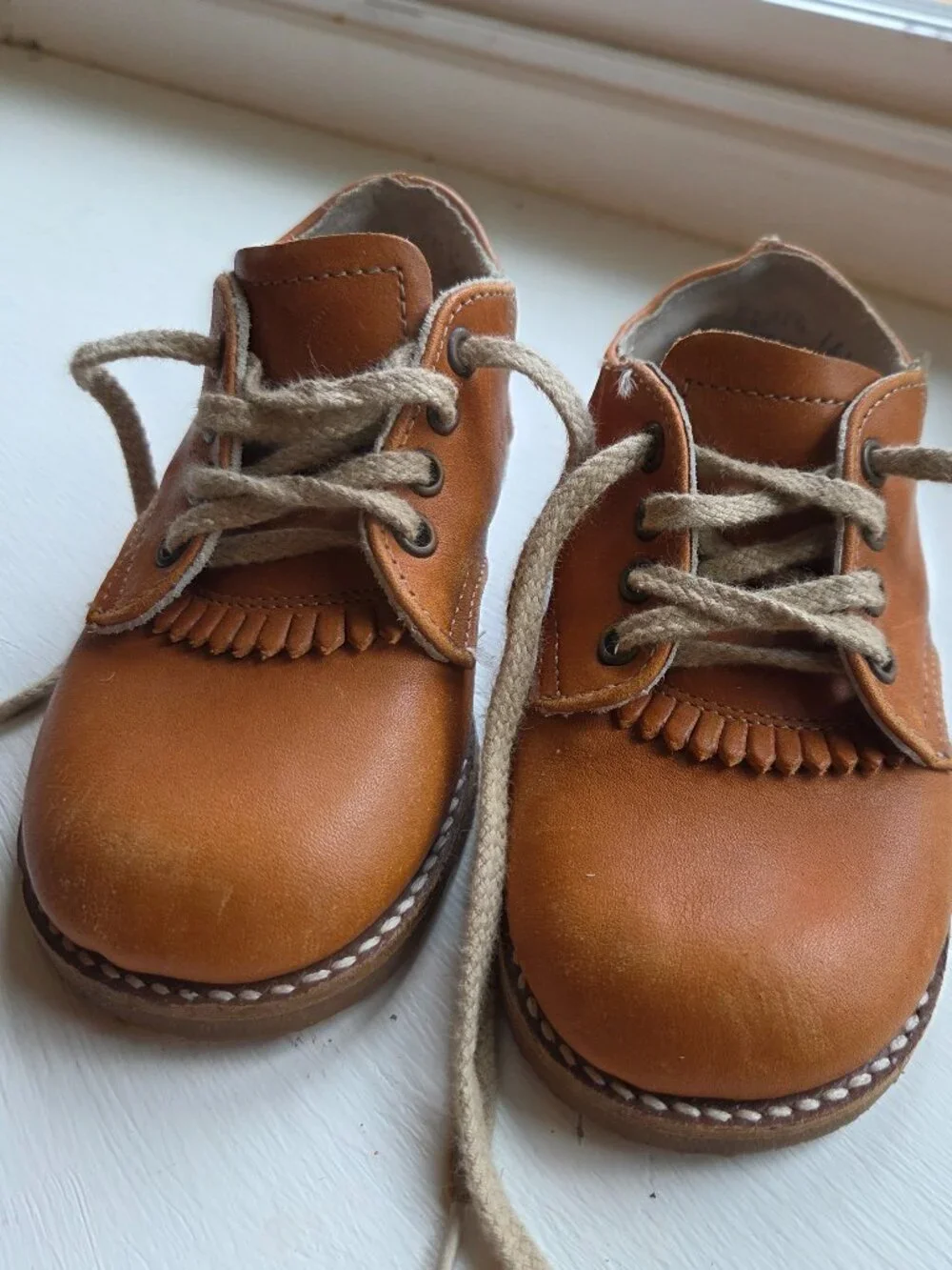 Zimmerman Shoe Artie Saddle Shoe Brown Leather Toddler size